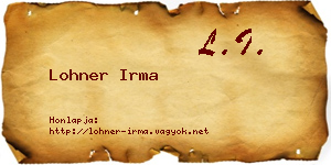 Lohner Irma névjegykártya