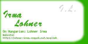 irma lohner business card